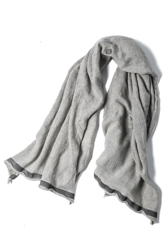 Scarf w/ Thermoadhesive Leather Tapes Beige Natural Dye