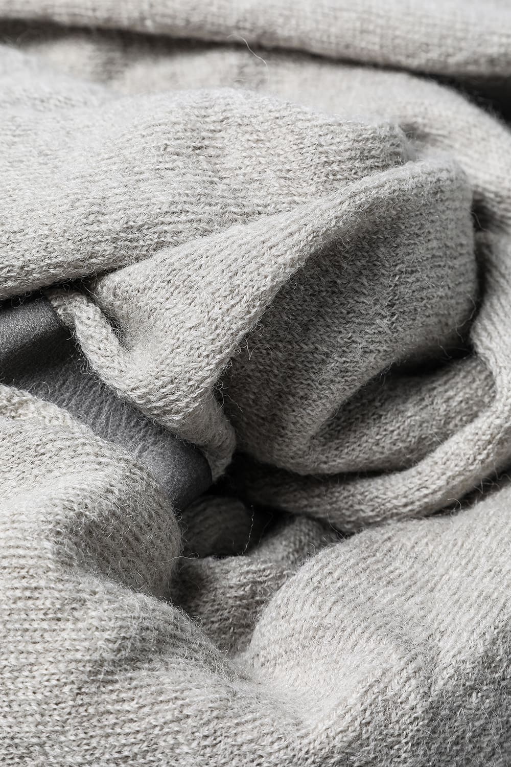 Scarf w/ Thermoadhesive Leather Tapes Beige Natural Dye