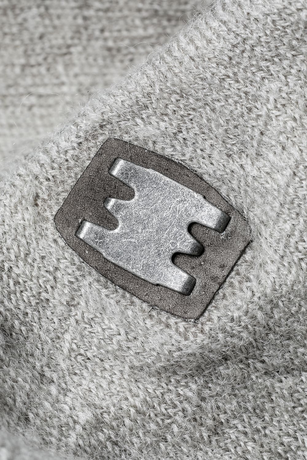 Scarf w/ Thermoadhesive Leather Tapes Beige Natural Dye