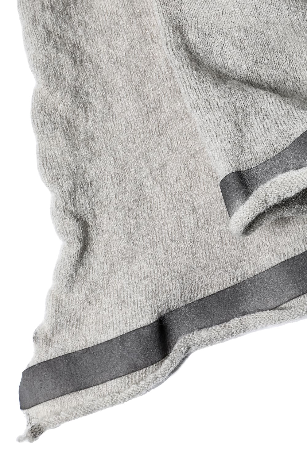 Scarf w/ Thermoadhesive Leather Tapes Beige Natural Dye