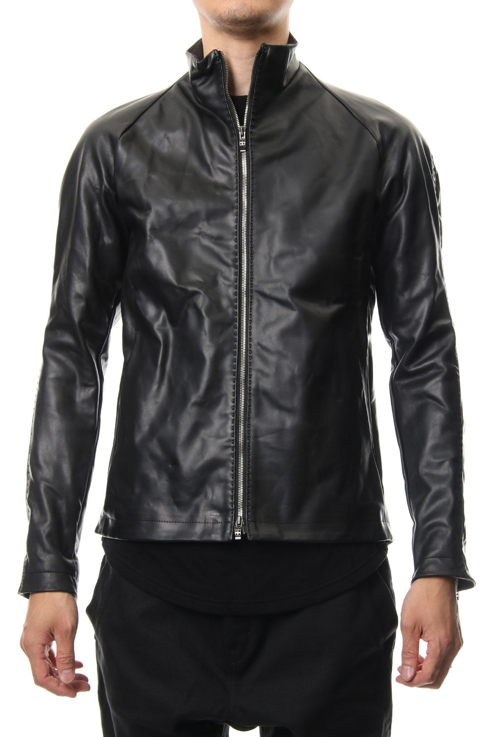 High Neck Jacket Calf Leather
