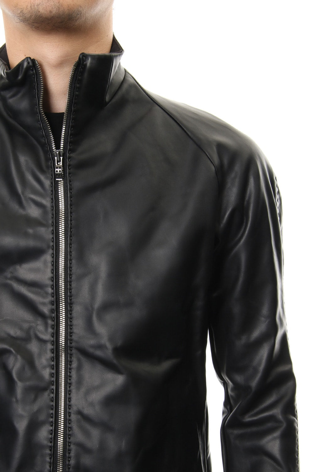 High Neck Jacket Calf Leather
