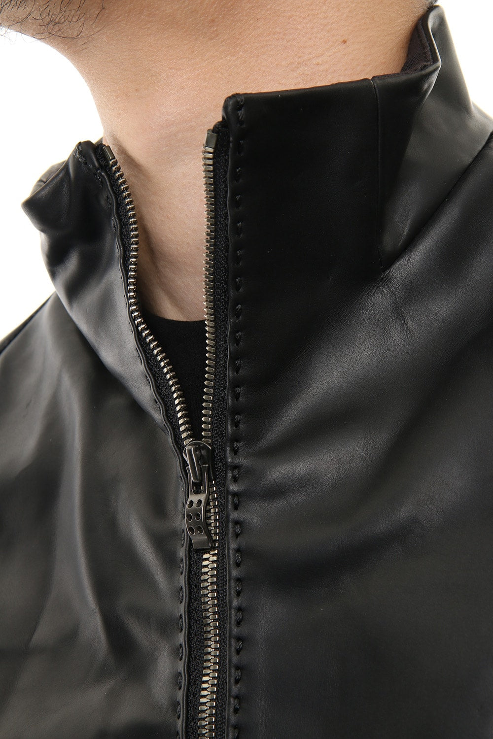 High Neck Jacket Calf Leather