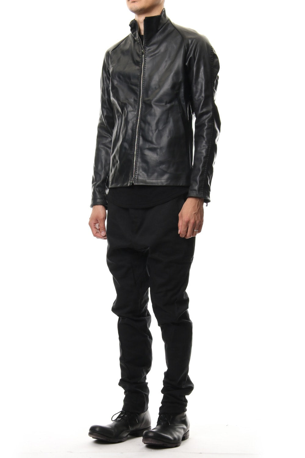 High Neck Jacket Calf Leather