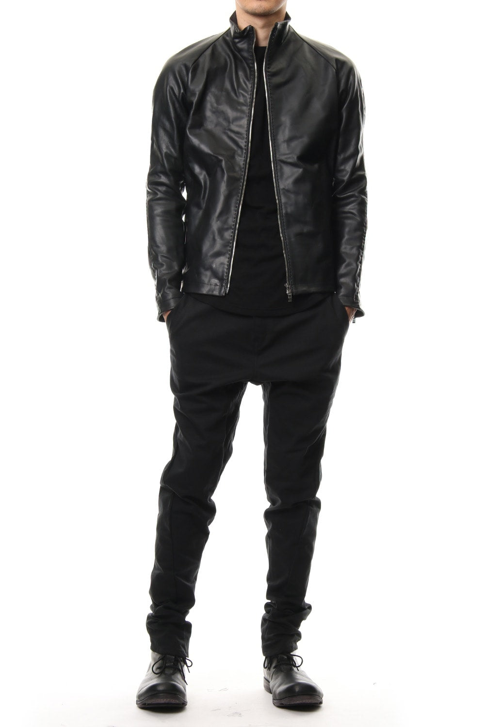 High Neck Jacket Calf Leather