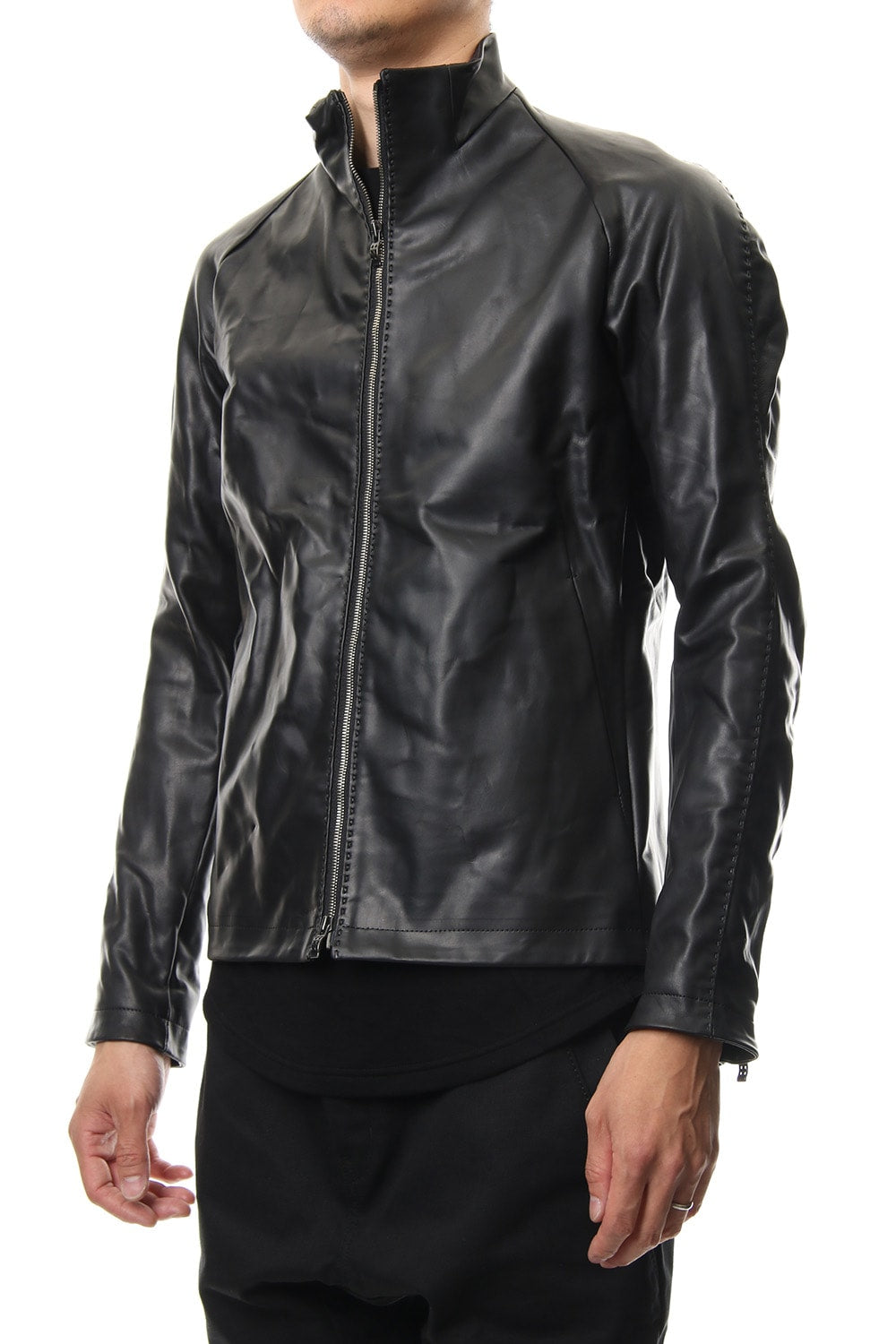 High Neck Jacket Calf Leather