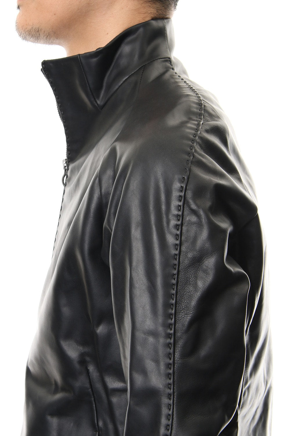High Neck Jacket Calf Leather