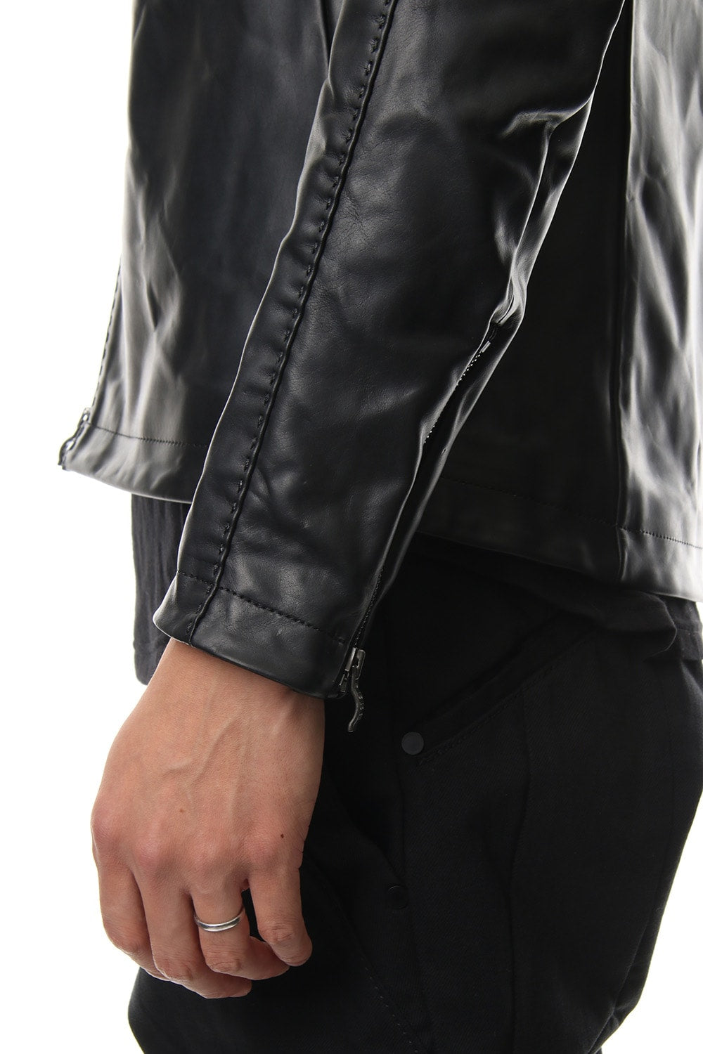 High Neck Jacket Calf Leather
