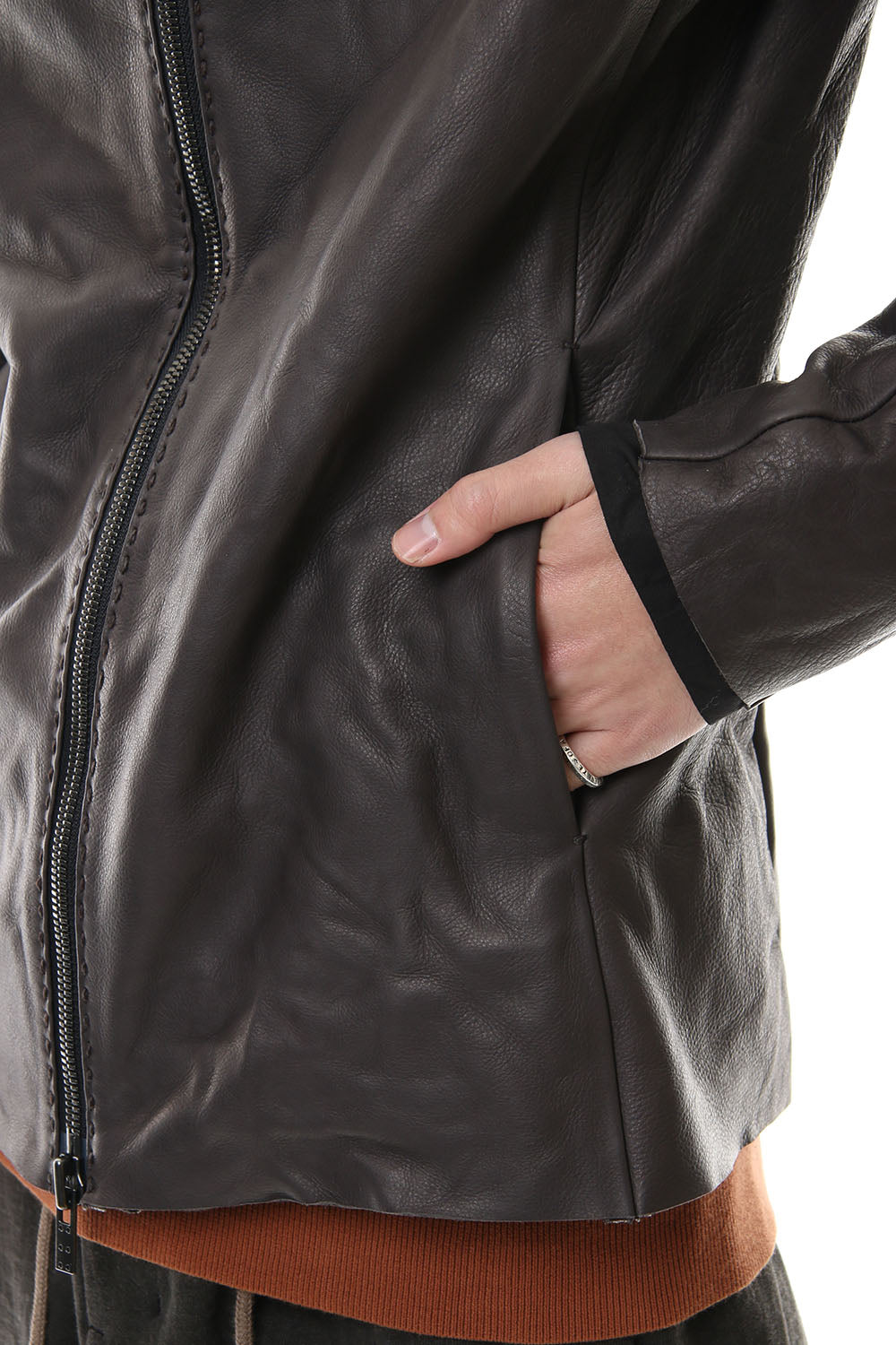 Leather jacket cow leather - Charcoal
