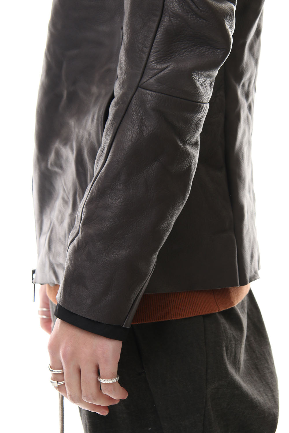 Leather jacket cow leather - Charcoal
