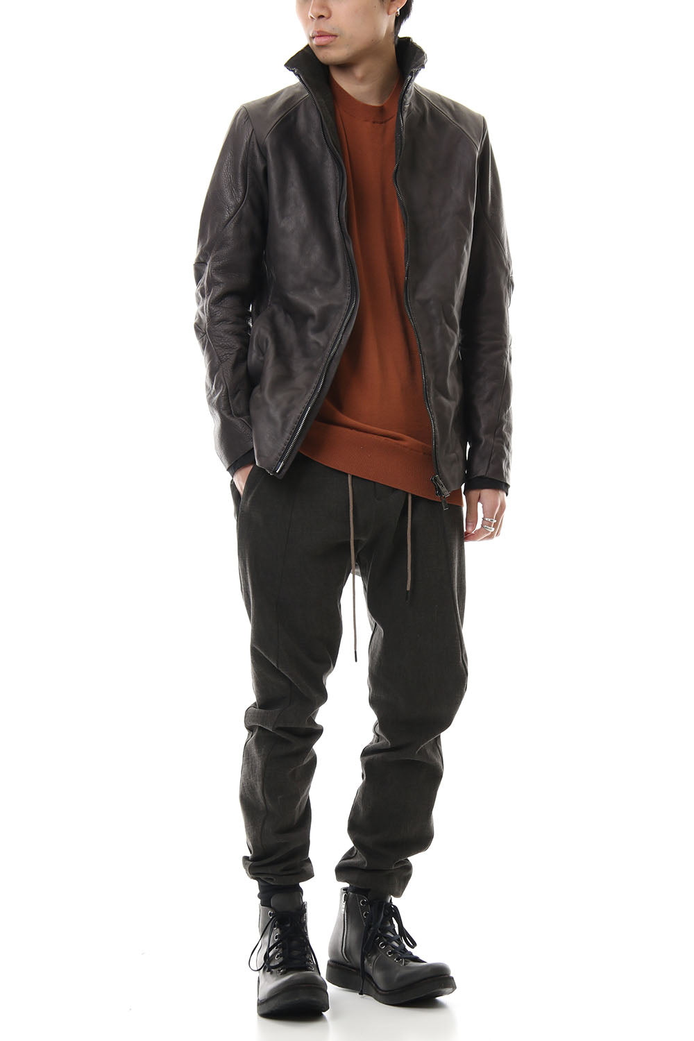 Leather jacket cow leather - Charcoal