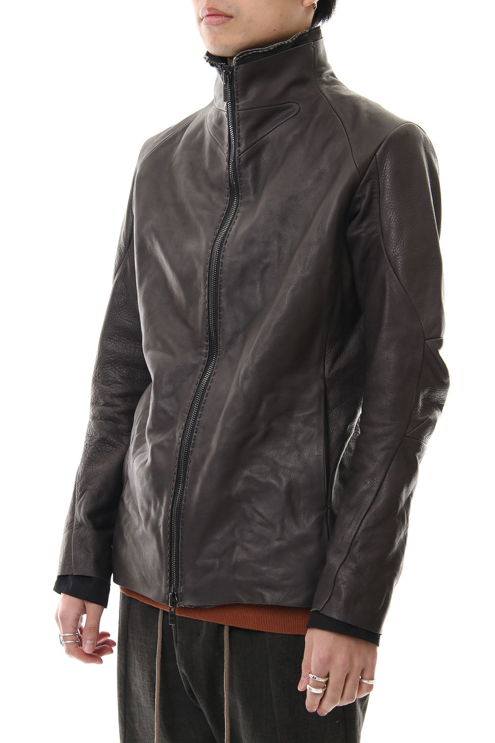 Leather jacket cow leather - Charcoal