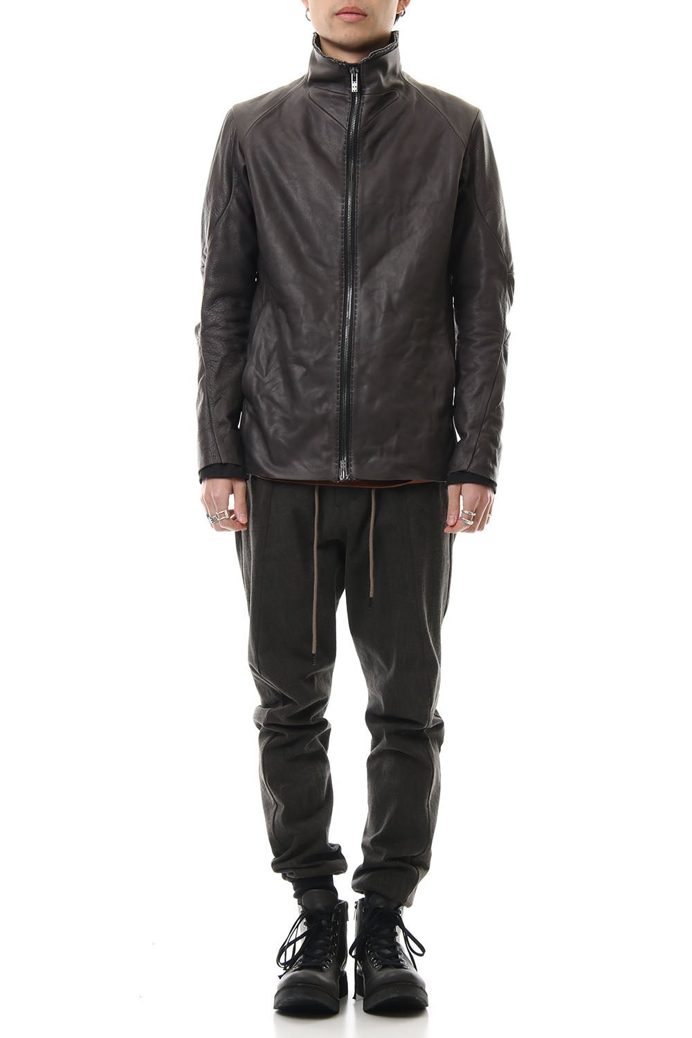 Leather jacket cow leather - Charcoal