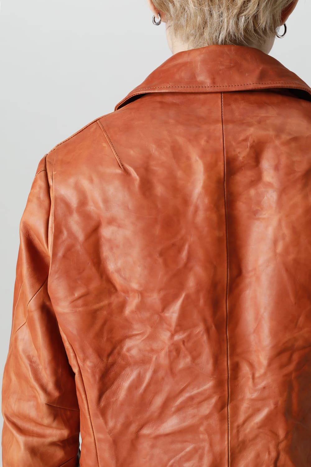 GUIDI Calf Leather Double Riders Jacket Antique