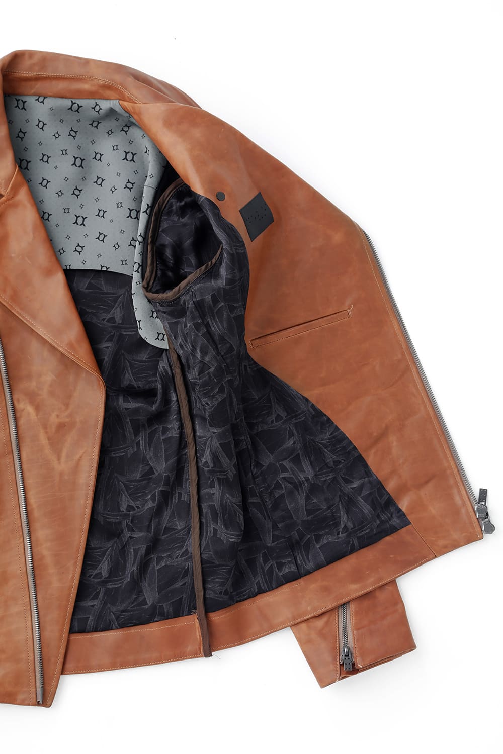 GUIDI Calf Leather Double Riders Jacket Antique