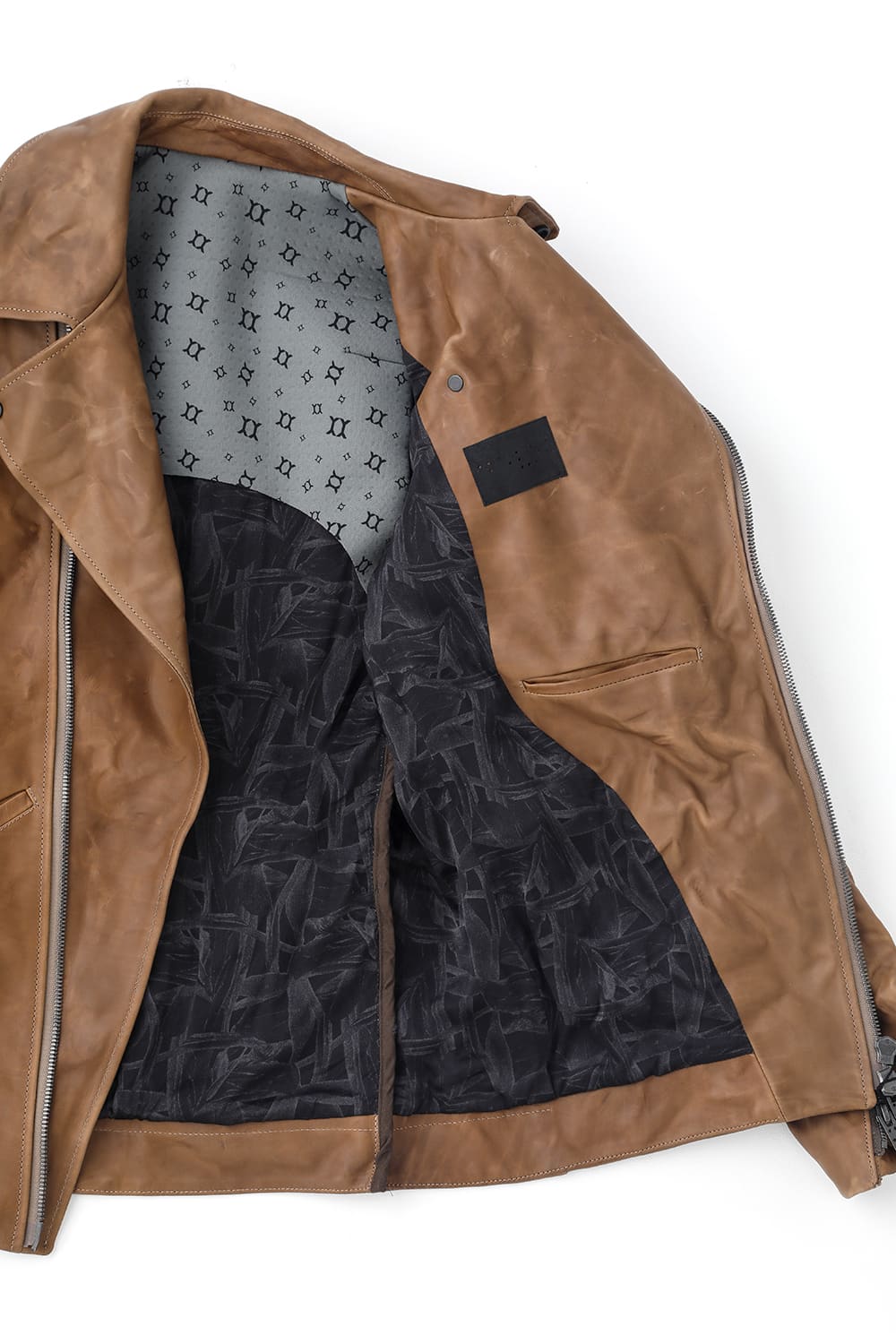 GUIDI Calf Leather Double Riders Jacket Beige