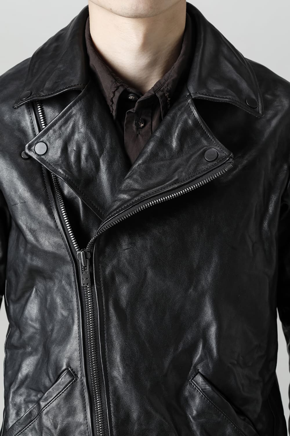 FASCINATE Limited GUIDI Horse Leather Double Riders Jacket Black