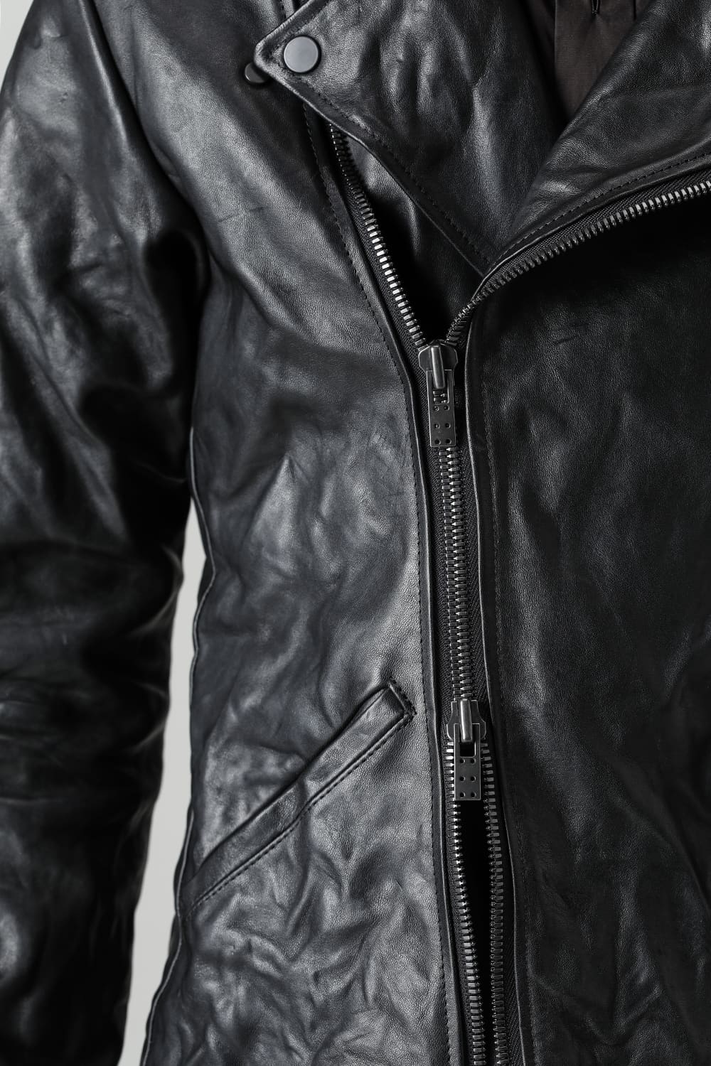 FASCINATE Limited GUIDI Horse Leather Double Riders Jacket Black