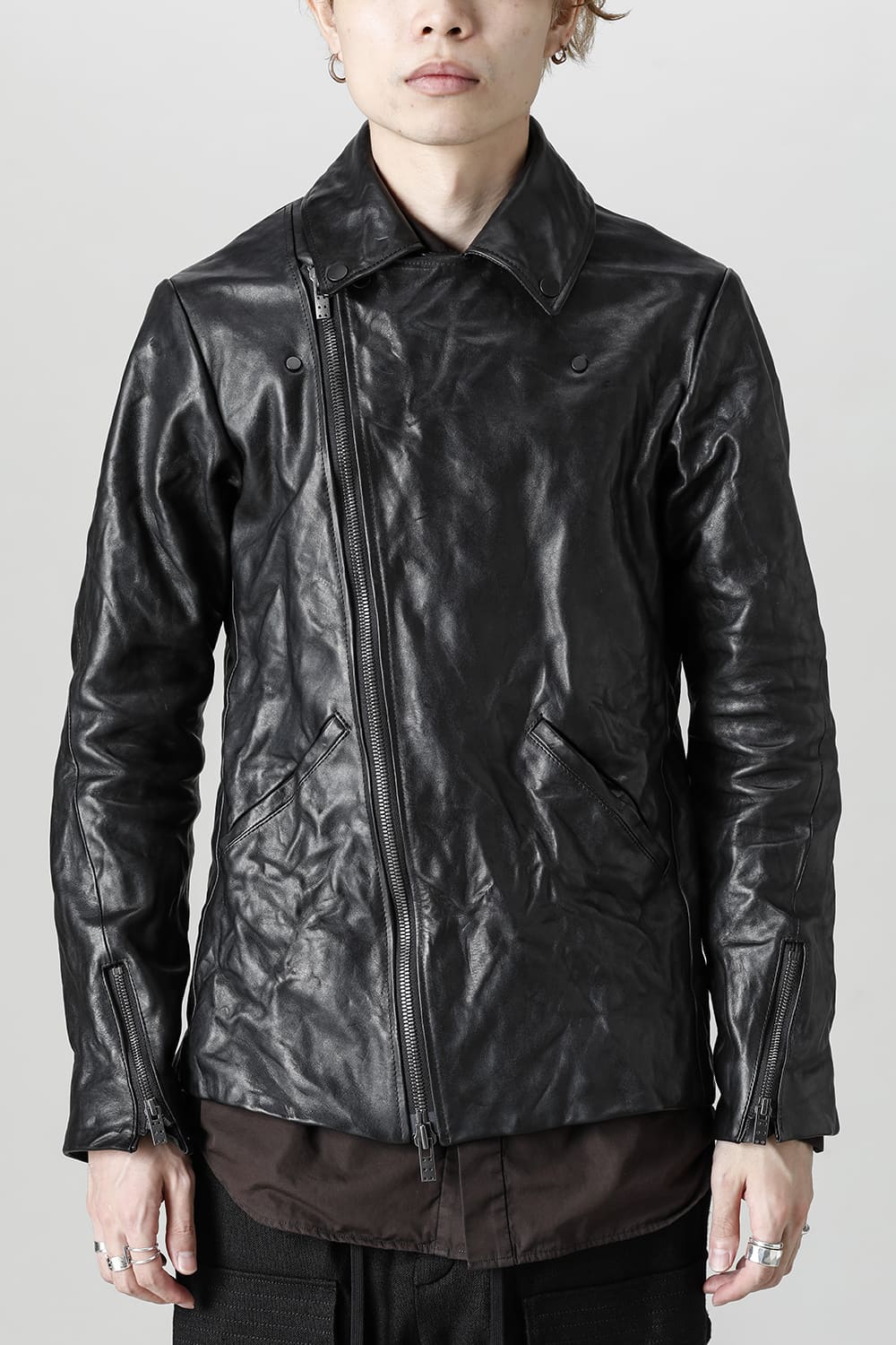 FASCINATE Limited GUIDI Horse Leather Double Riders Jacket Black