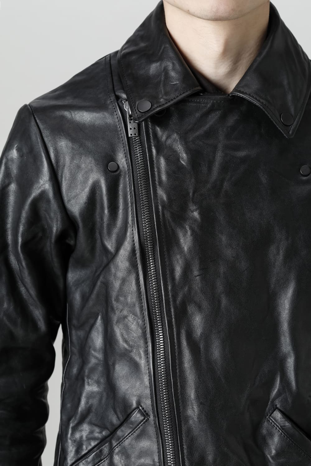 FASCINATE Limited GUIDI Horse Leather Double Riders Jacket Black