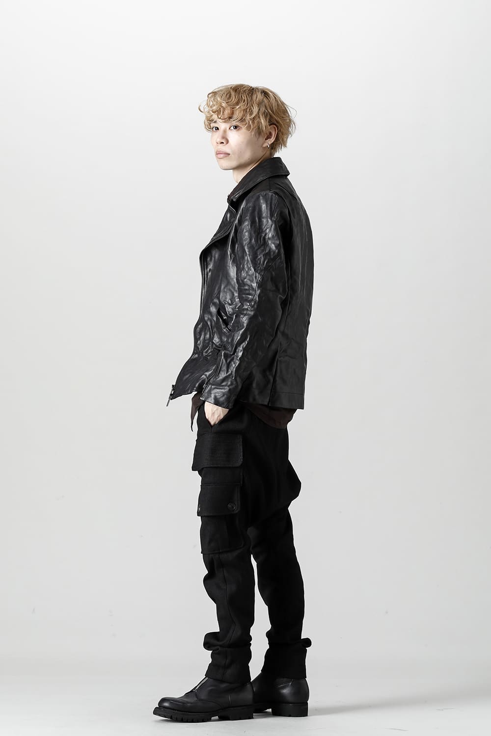 FASCINATE Limited GUIDI Horse Leather Double Riders Jacket Black