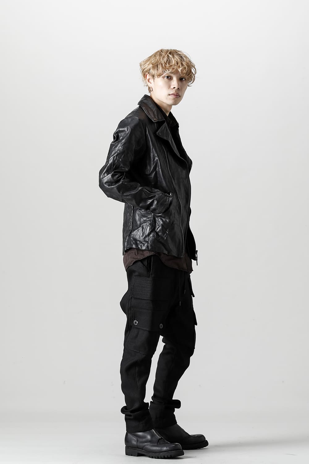 FASCINATE Limited GUIDI Horse Leather Double Riders Jacket Black