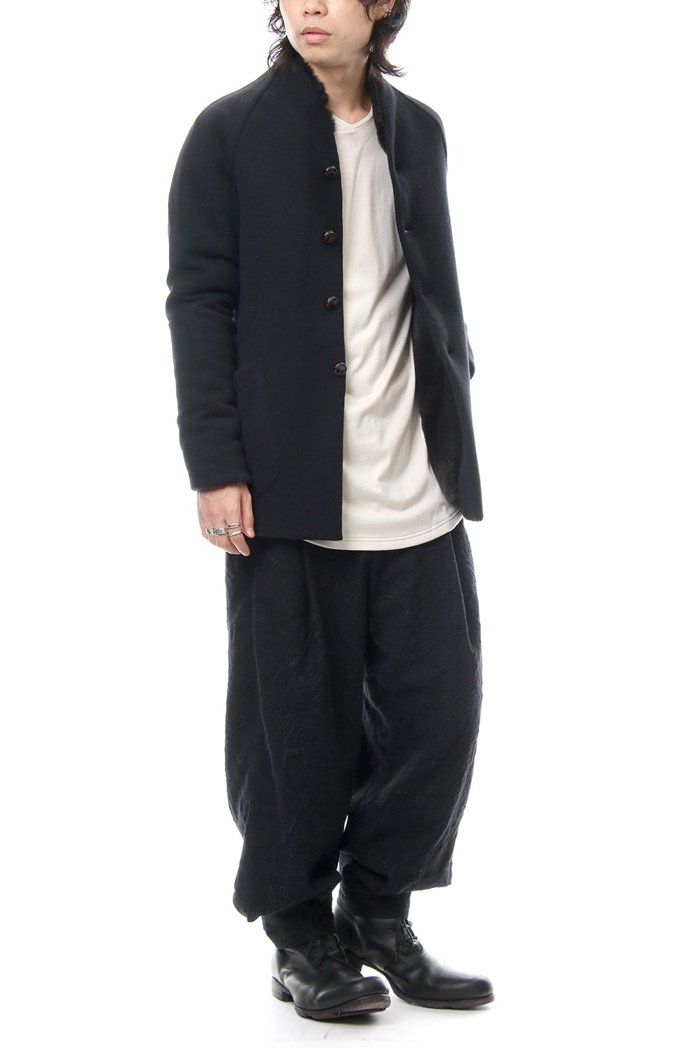 FASCNATE Limited Coat Winton Wool / Cashmere & Rex Rabbit Fur