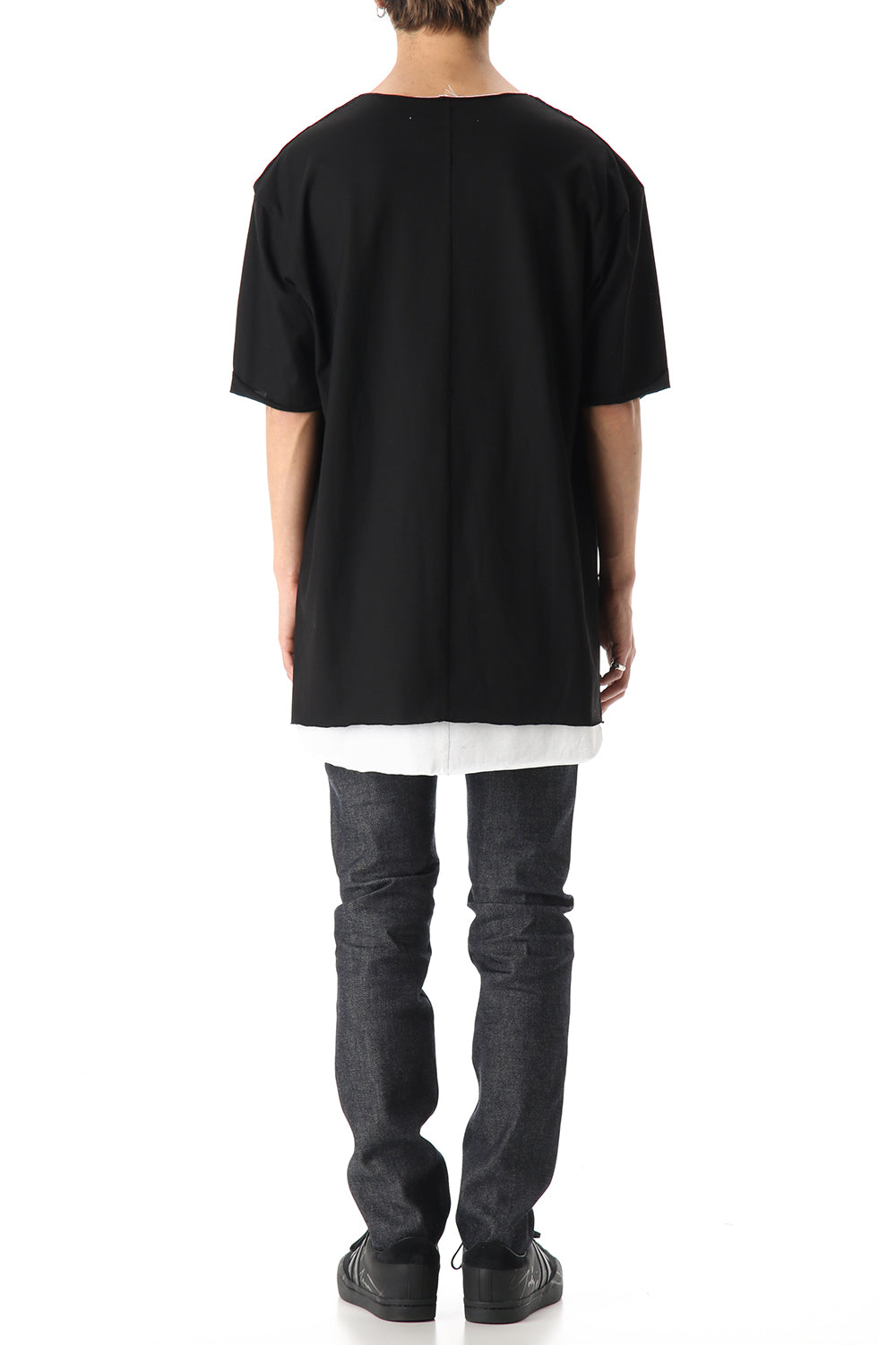 Oversized Layered Cutsew -  Black / White