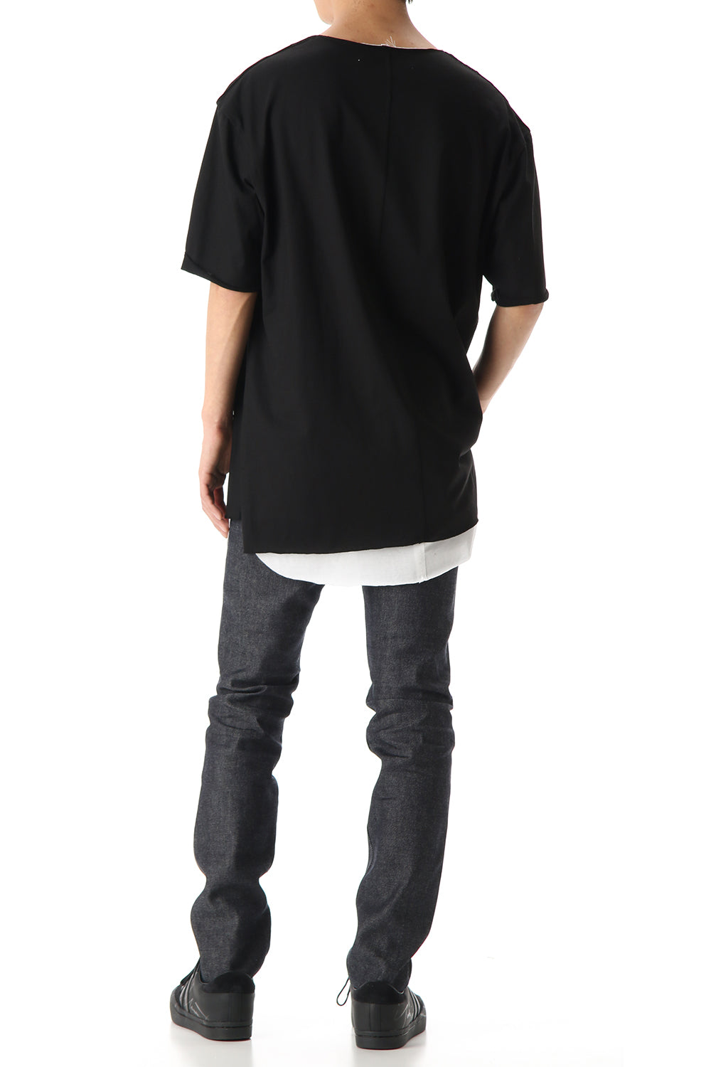 Oversized Layered Cutsew -  Black / White