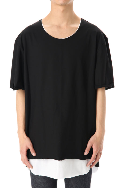 Oversized Layered Cutsew -  Black / White
