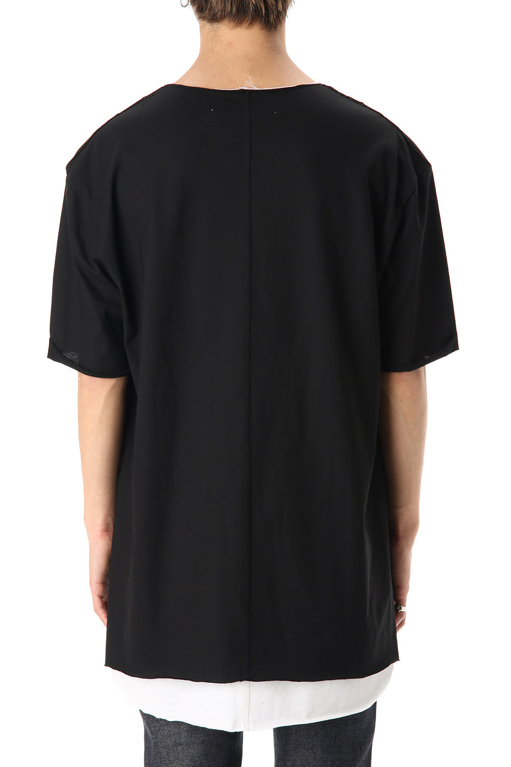 Oversized Layered Cutsew -  Black / White