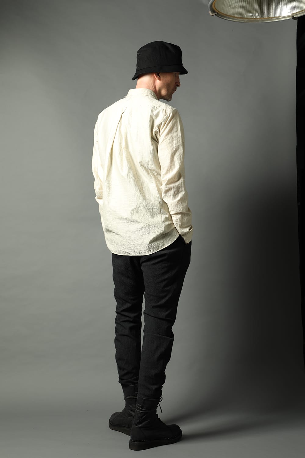 Shirt cotton / nylon Shadow jacquard  Ecru