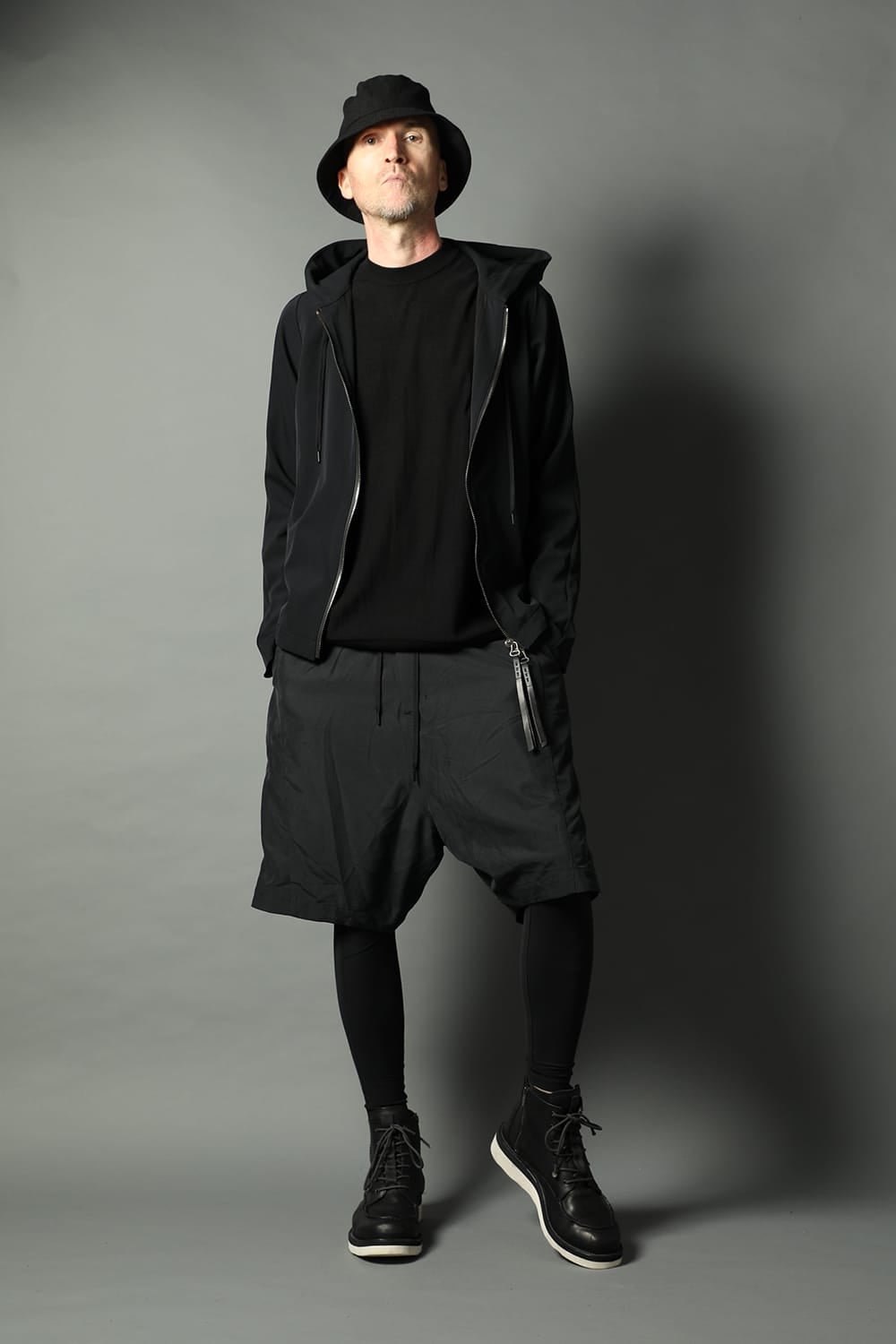 Hooded jacket merino wool jersey bonding