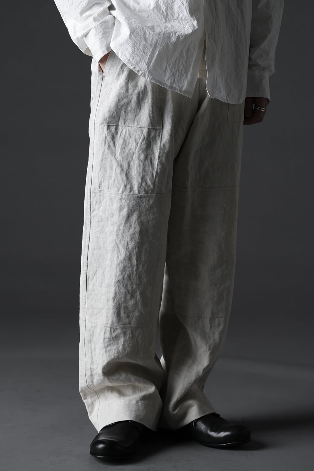 Cotton Linen Denim Tie Pants