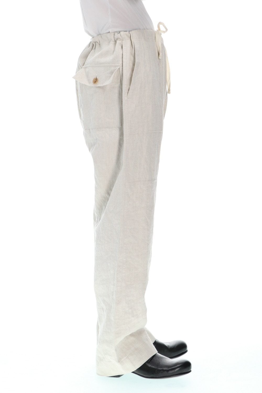 Cotton Linen Denim Tie Pants