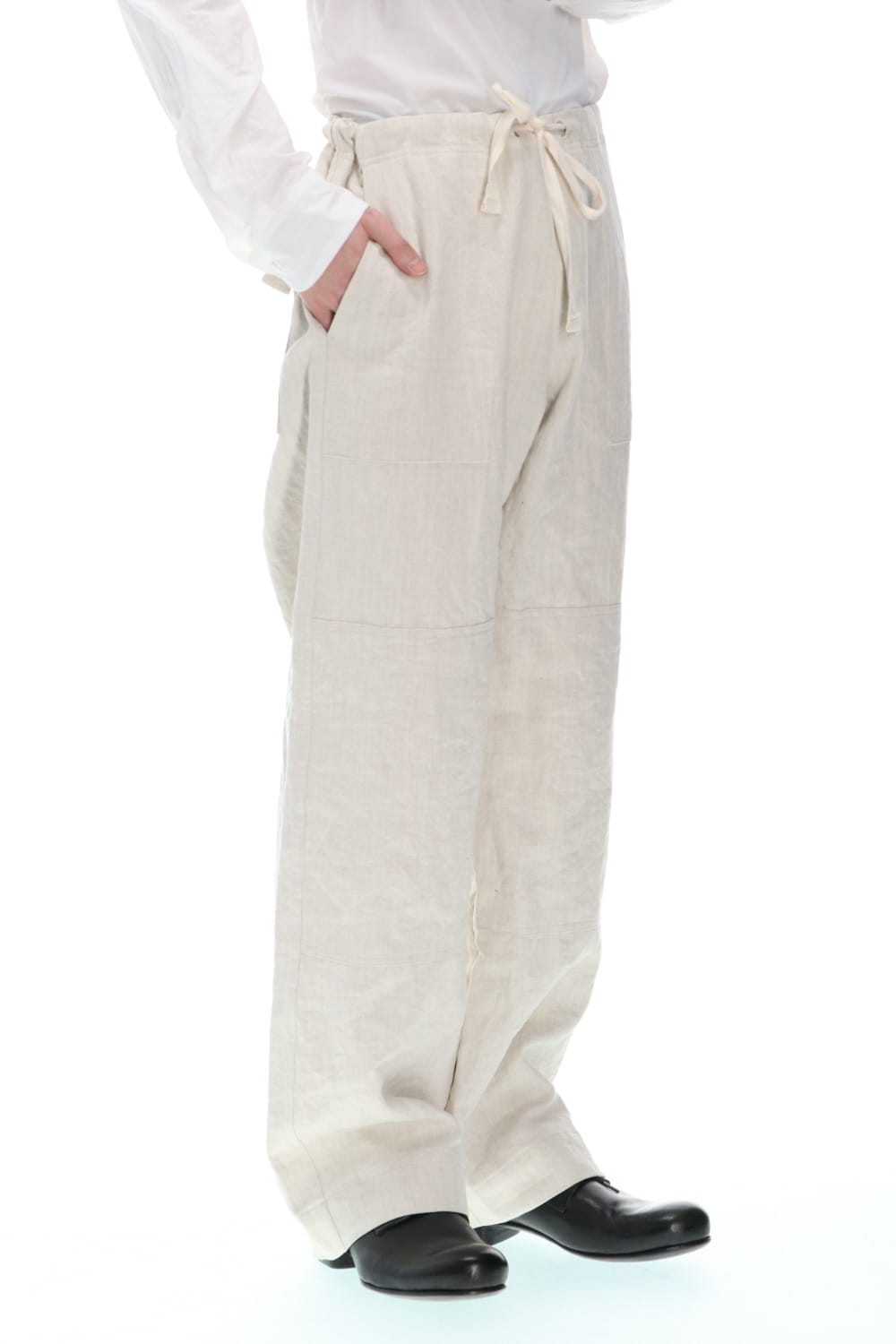 Cotton Linen Denim Tie Pants