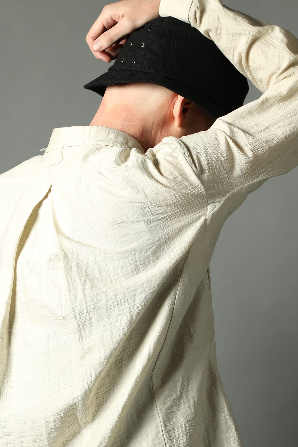 Shirt cotton / nylon Shadow jacquard  Ecru