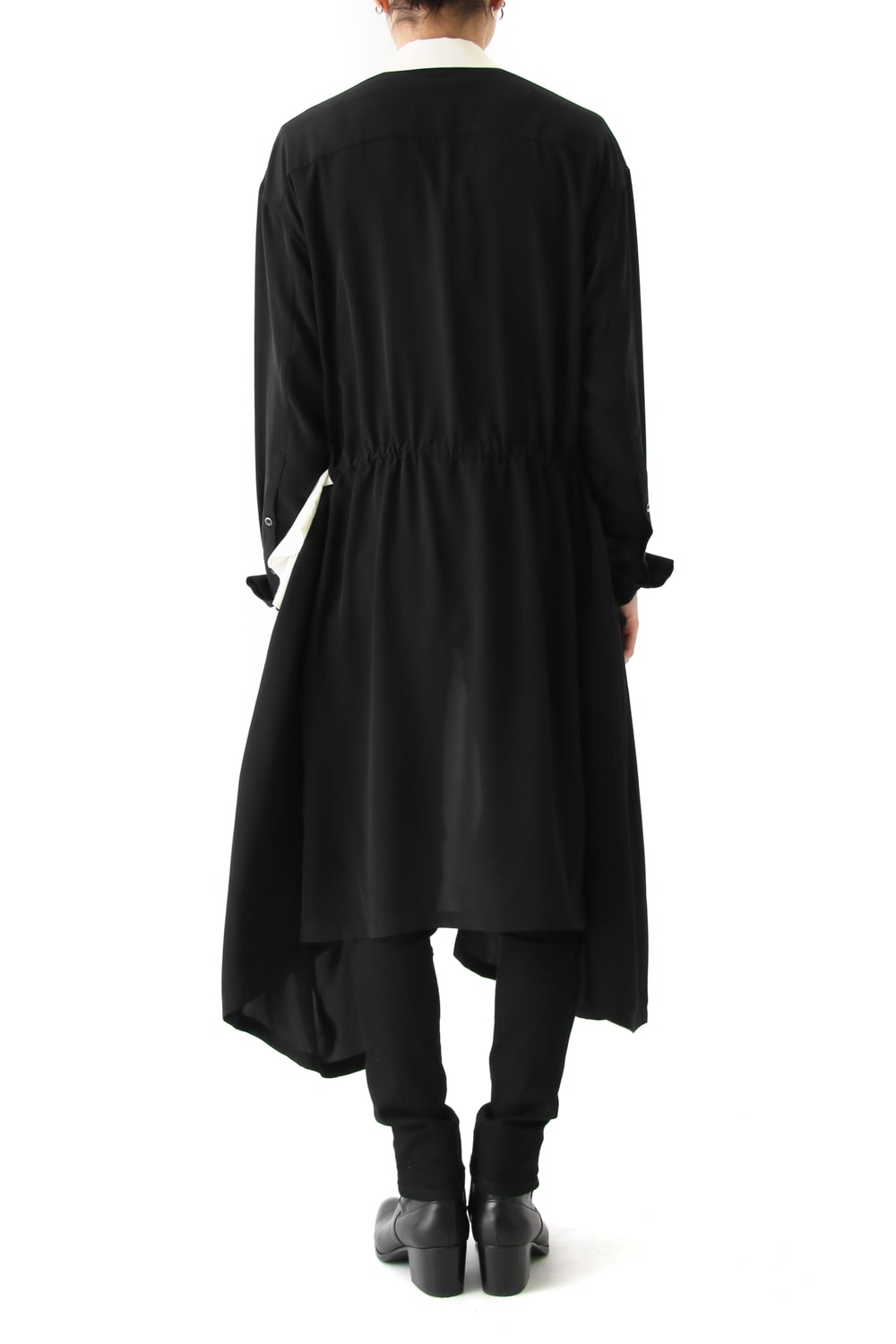 LAMBERT CREPE DE CHINE WRAP SHIRT UNSEX (BLACK)