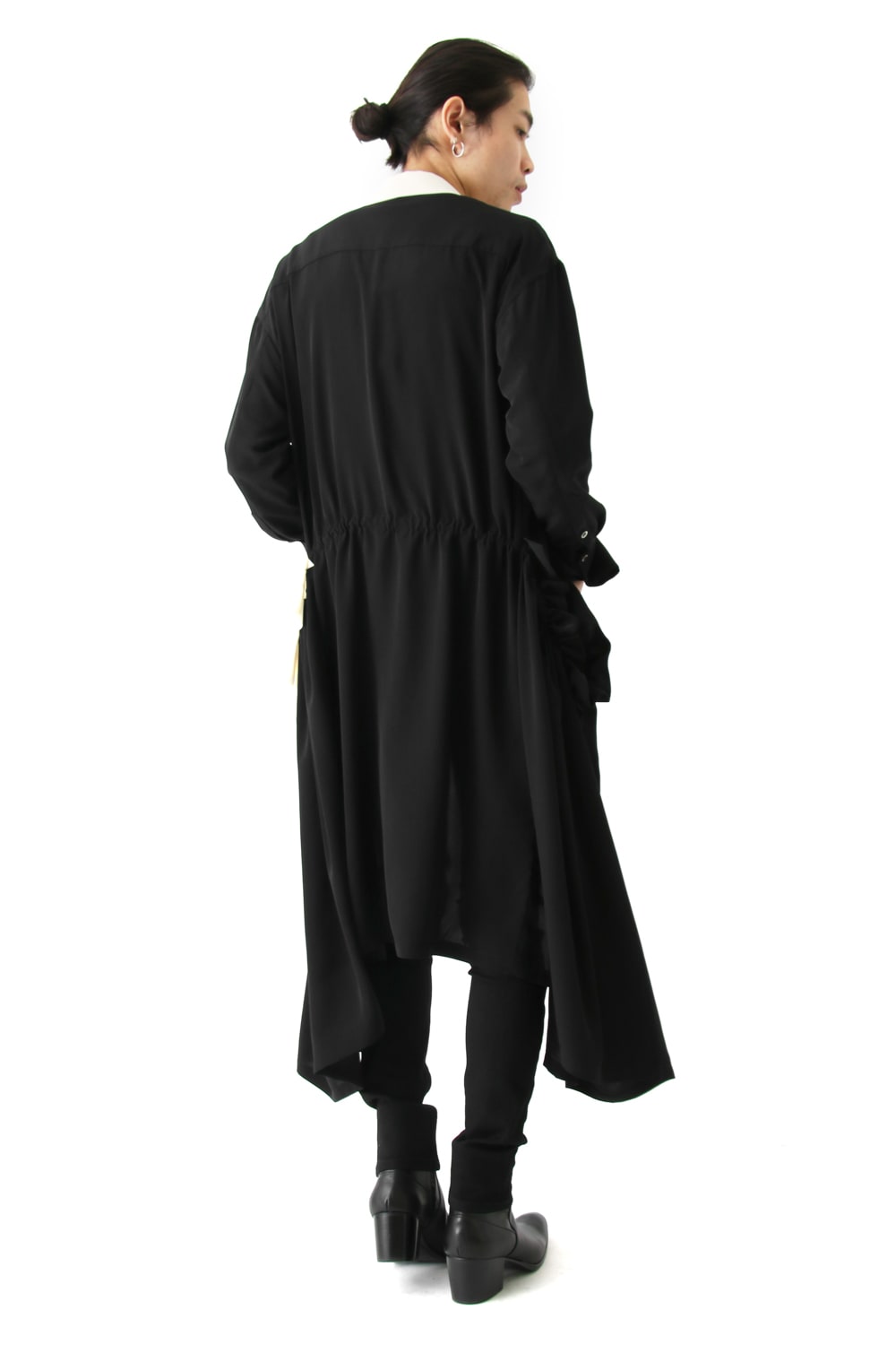 LAMBERT CREPE DE CHINE WRAP SHIRT UNSEX (BLACK)