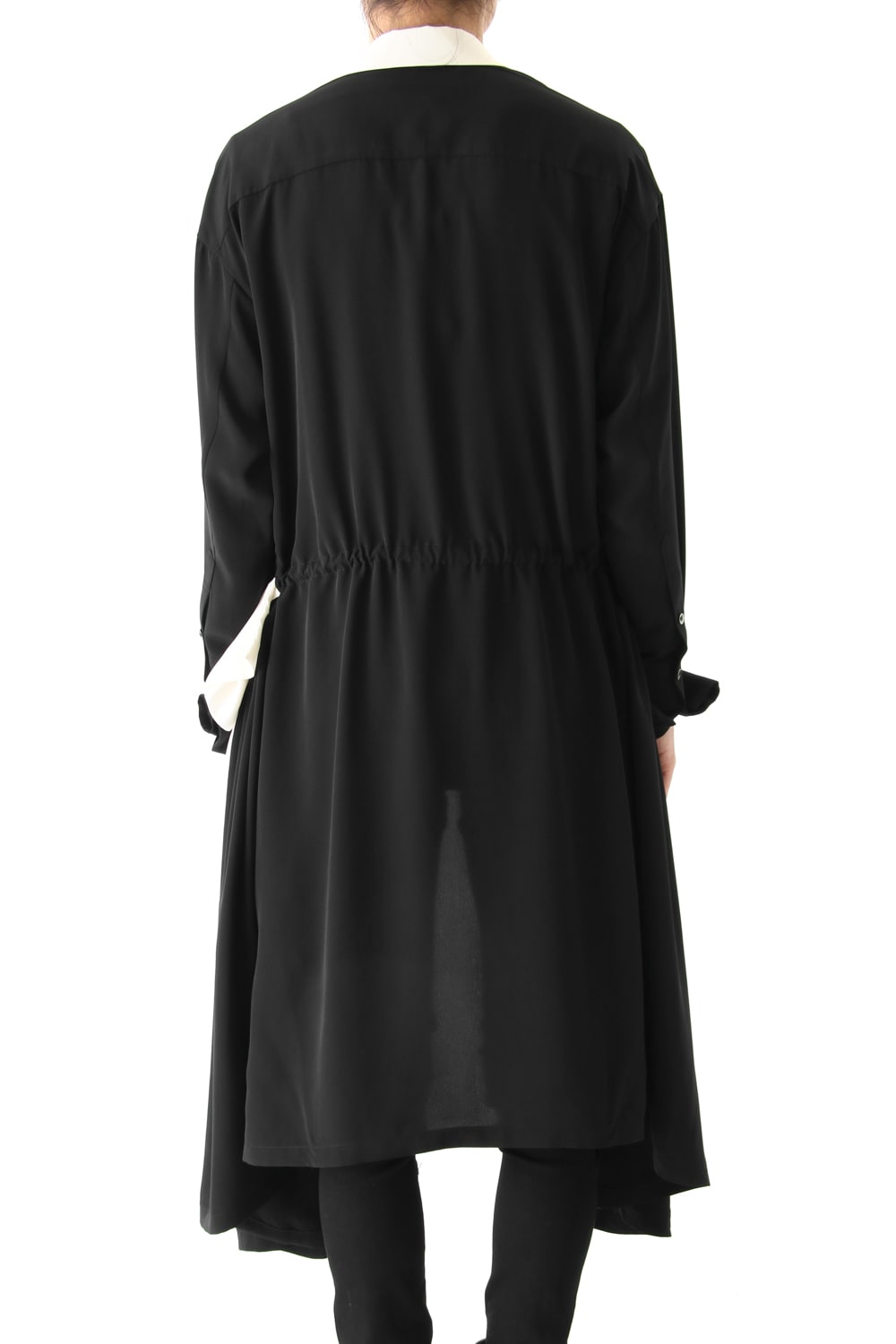 LAMBERT CREPE DE CHINE WRAP SHIRT UNSEX (BLACK)