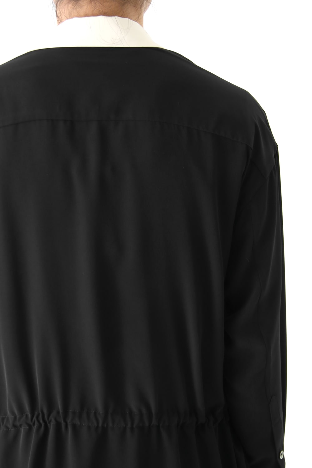 LAMBERT CREPE DE CHINE WRAP SHIRT UNSEX (BLACK)