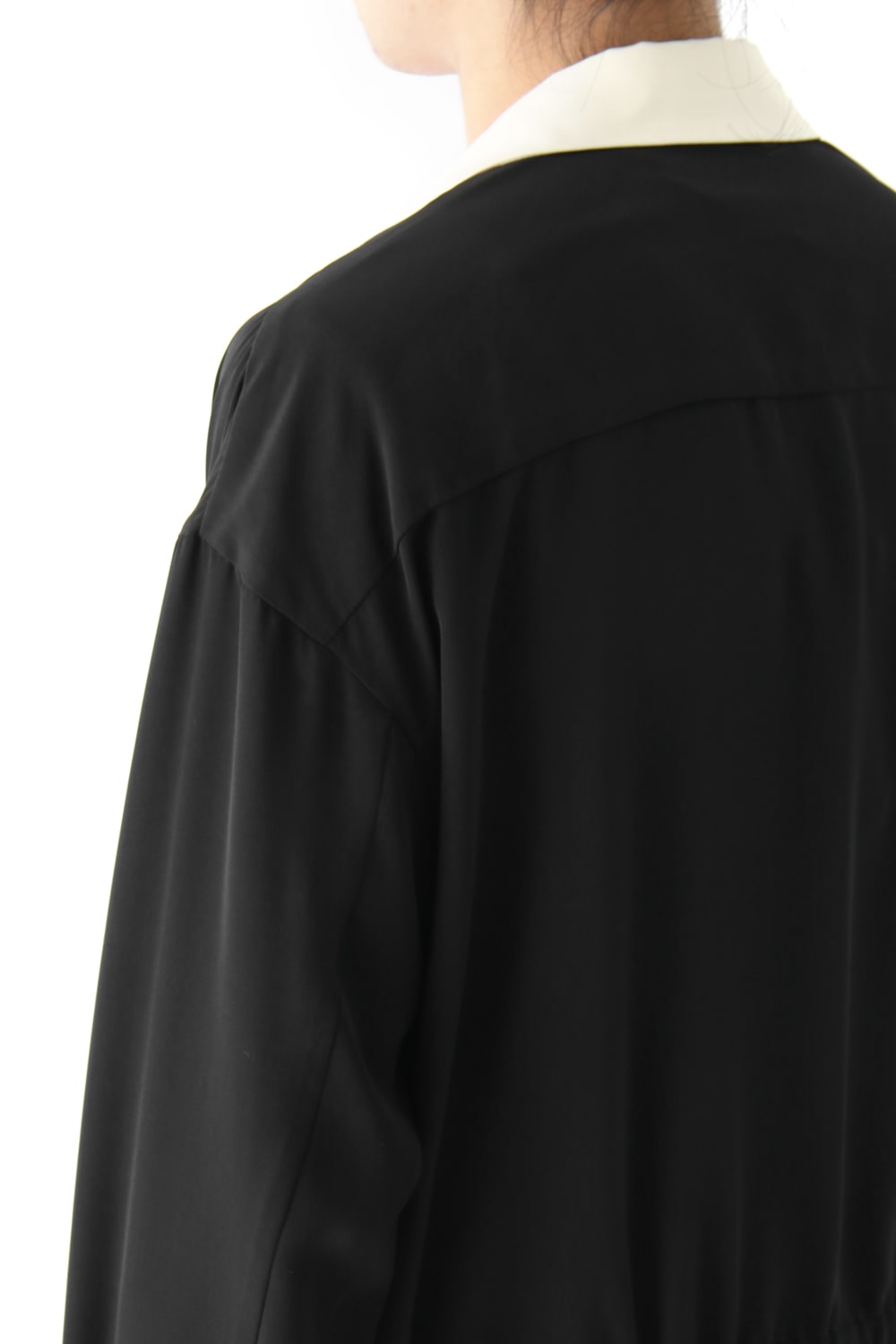LAMBERT CREPE DE CHINE WRAP SHIRT UNSEX (BLACK)