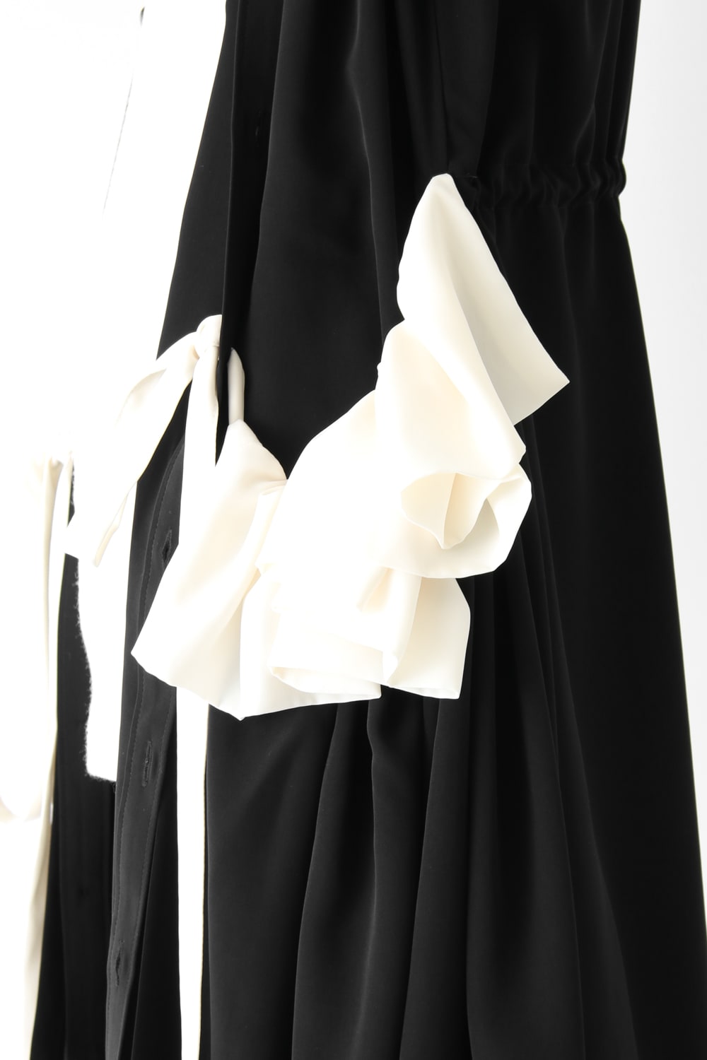 LAMBERT CREPE DE CHINE WRAP SHIRT UNSEX (BLACK)