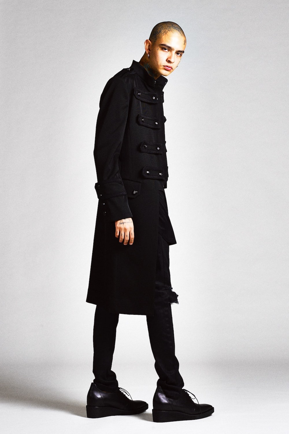 Knee Crushed Pants (Black)