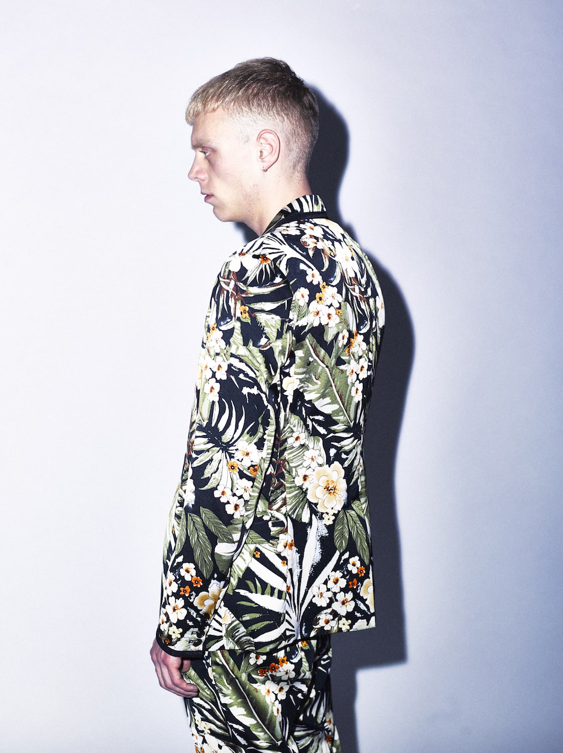 PE Dessin tropical print drawstring pants Black