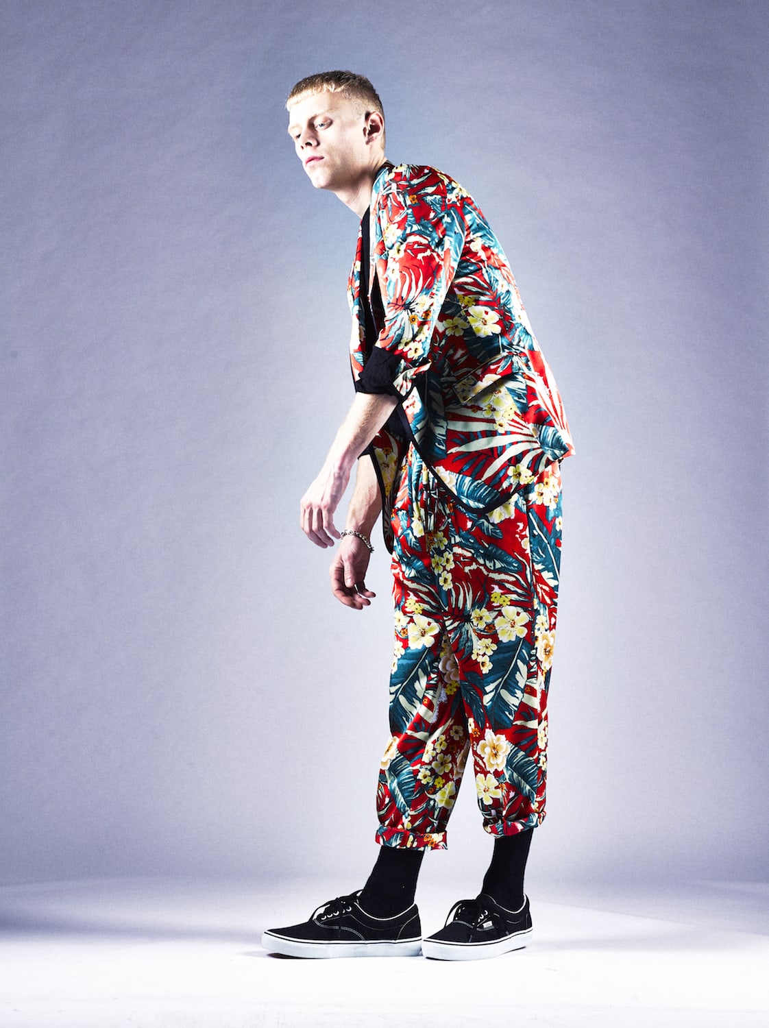 PE Dessin tropical print 1B jacket Red