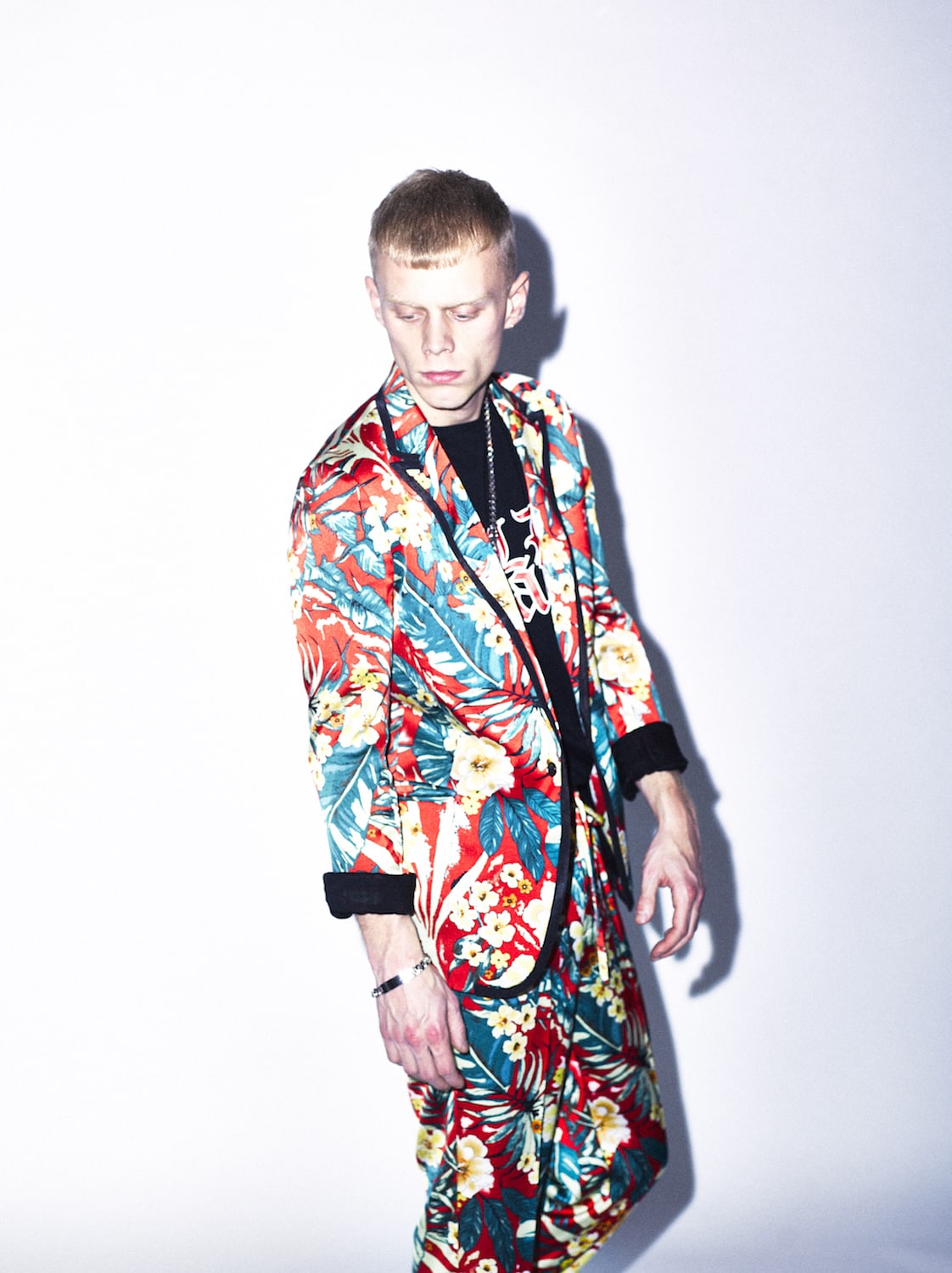 PE Dessin tropical print 1B jacket Red