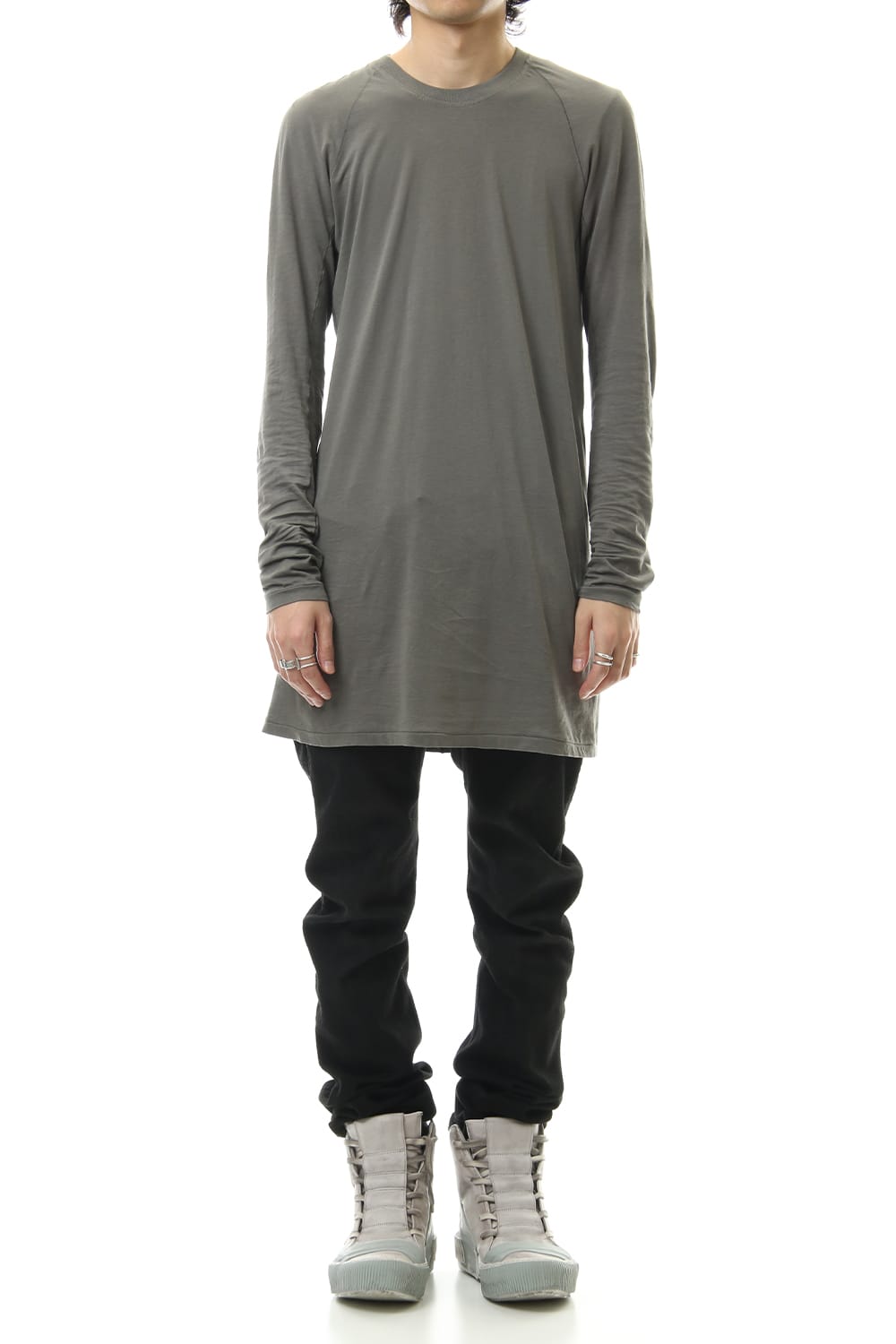 Raglan Long Sleeve T-Shirts Dark Gray Dye