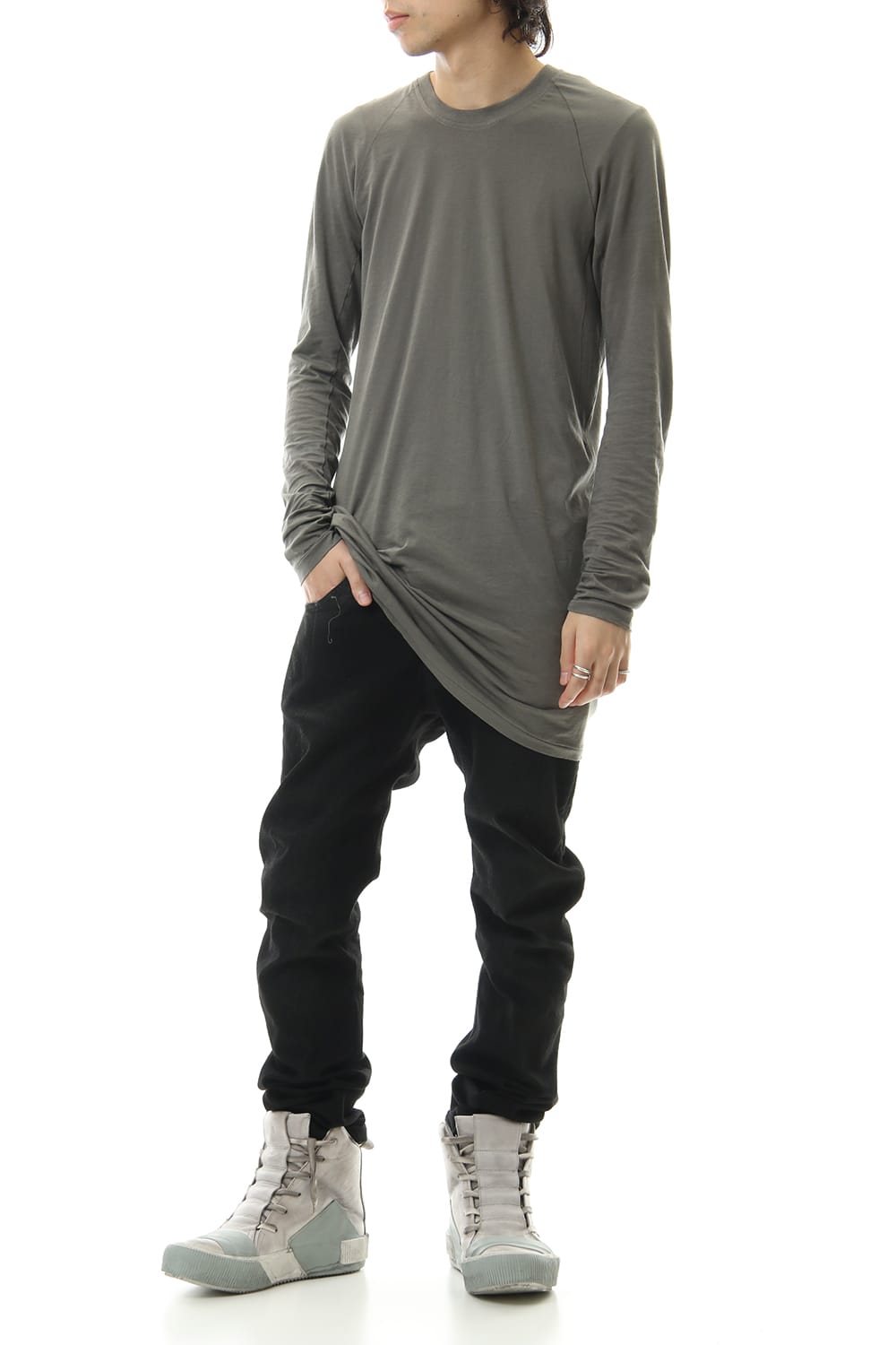 Raglan Long Sleeve T-Shirts Dark Gray Dye