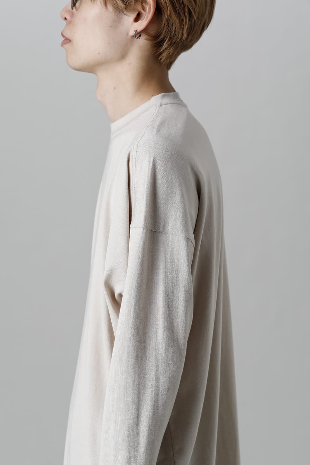 ドルマンスリーブ長袖 ホワイトグレー